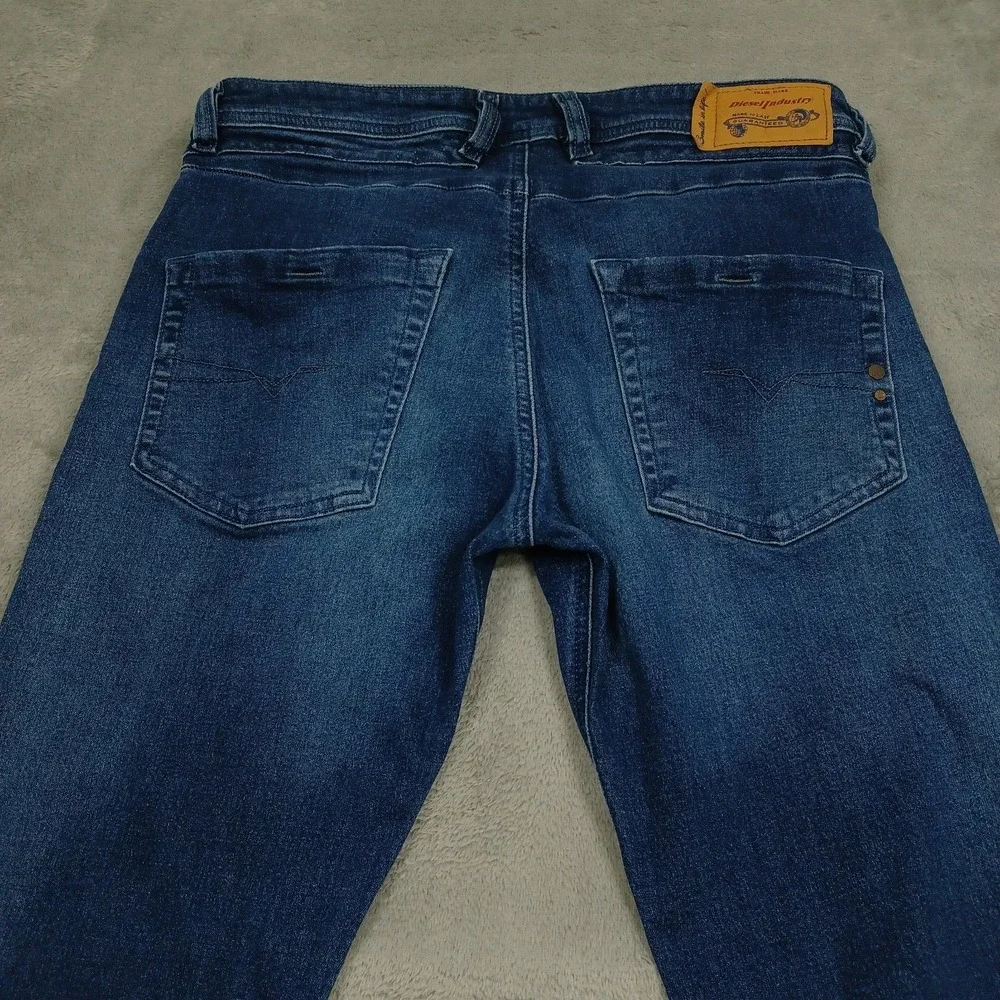 Diesel Jeans Mens 29x32 Blue‎ Denim Slim Tapered Belther Button Fly